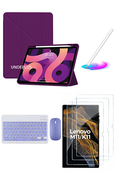 Covpor Lenovo Tab M11-SET /tab K11 11inç 2024 Kılıf Kalem Bölmeli Kılıf+Klavy...
