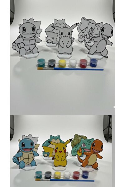 ALİS WORLD Montessori Pokemon Temalı Boyama Seti Kendin Yap Eğitici Öğretici ...