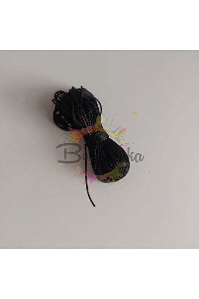 Bonanka 5 metre 1.0 mm Siyah Renk Paraşüt Makrome Bileklik Örgü İpi - 024