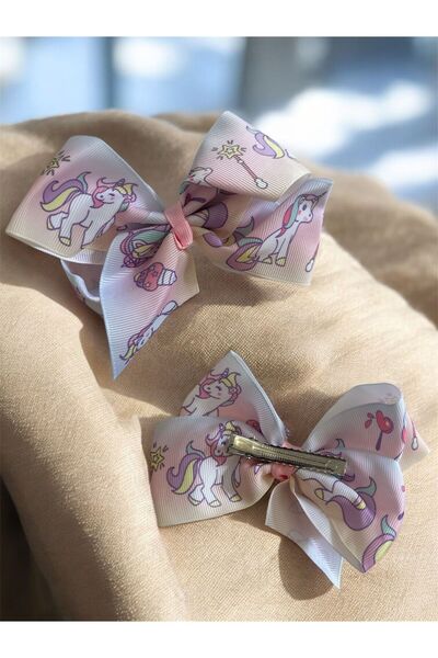 Ugly Duck Unicorn Patterned Bow Hair Clip (1 Piece)