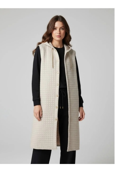 KADO Kapişonlu kapitone battal boy yelek