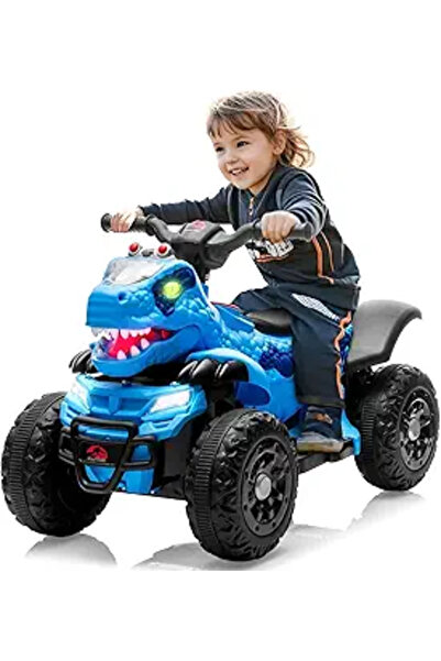 Miskat Trading 12V Electric Ride-On ATV, Dinosaur Four Wheeler Electric Car w...