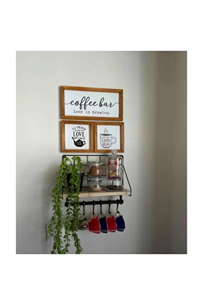 GenelTedarik Metal Askılıklı Kahve Köşesi Rafı