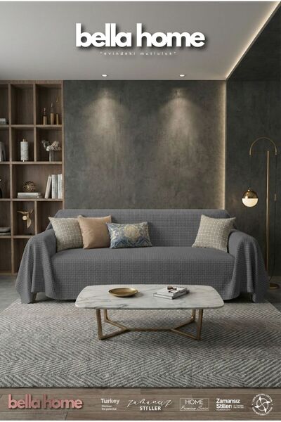 Bella Home Knitted Fleece Sofa & Couch Cover - Soft Texture & Modern Design A...