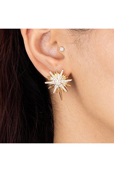 Zuum XUPING ÖZEL SERİ 18K TASARIM ZİRKON TAŞLI KUTUP YILDIZI KÜPE