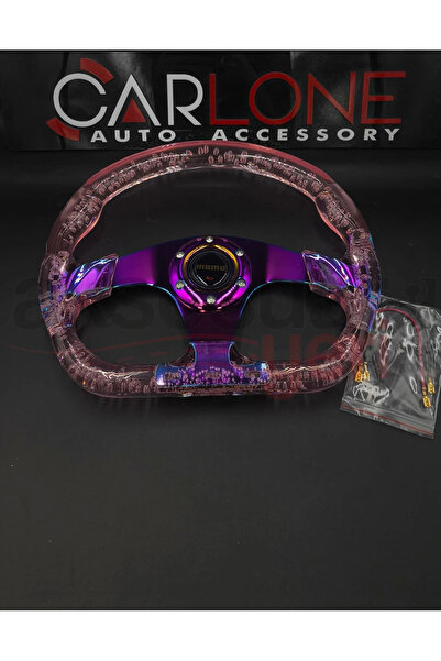 carlone Şeffaf Epoksi Direksiyon Altı Kesikli Momo 32cm Kabarcıklı Direksiyon...