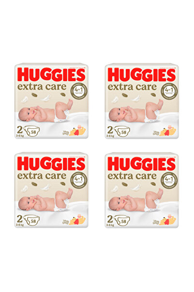 Huggies Pachet Scutece Extra Care XXL Pack, Marimea 2, 3-6 kg, 234 bucati