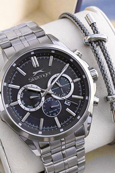 Slazenger Italian Design Bracelet Gift 2 Years Warranty 10 Atm Steel Men Wris...