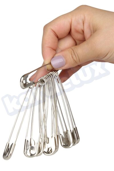 Kardelux 12-пакет сребристи безопасни игли № 8 (дължина 8,5 cm) – вилообразни...