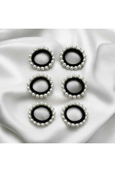 diclecollection 6 Pieces Pearl Rubber Buckle Hair Rubber Band Hair Accessory