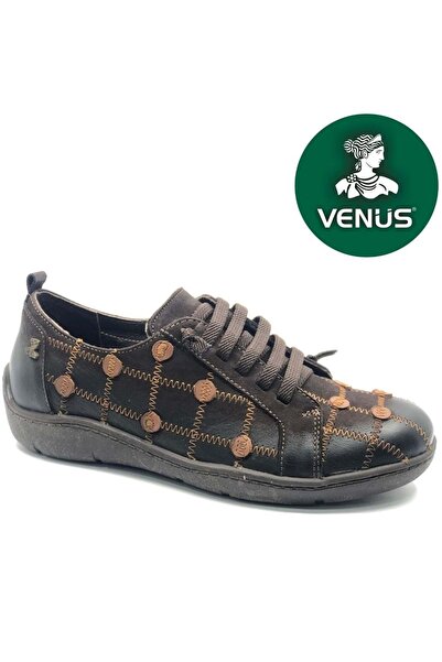 Venüs Riwgin Genuine Leather Orthopedic Women's Casual Shoes Brown