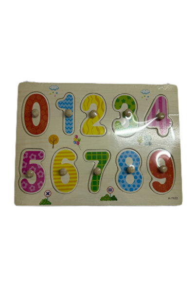 OEM Puzzle Incastru, GHEMOTOC®, placă de lemn, numere colorate 0-9, cu mâner ...