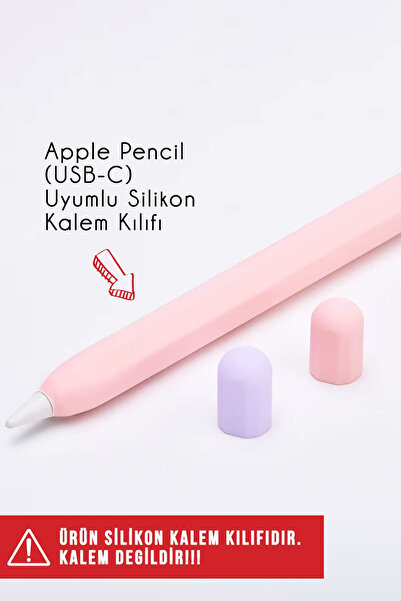 Nezih Case Pencil (USB-C) Uyumlu Yumuşak Silikon Tam Kaplayan Kalem Kılıfı