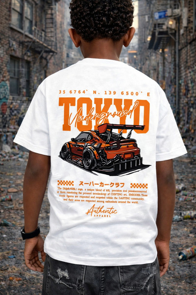 CONSTRAİN Boy's Tokyo Printed T-Shirt – Street Style Back Print