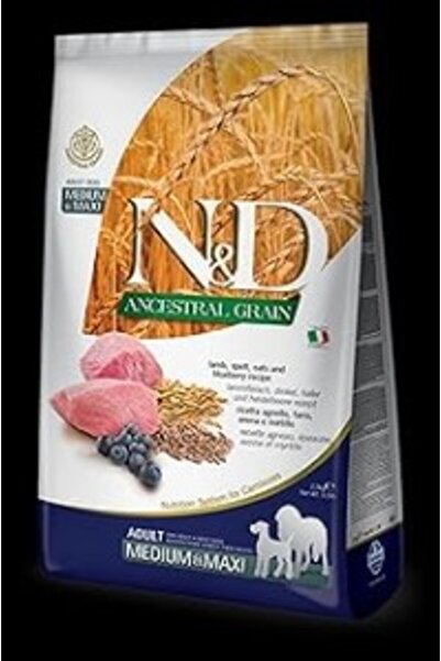N&D Nd Ancestral 12 Kg Yetişkin Köpek Maması, Kuzulu, Kılçıksız Buğday, Yaban...