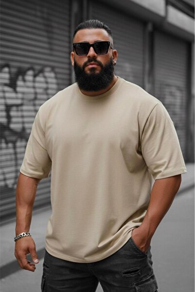 Oksit Tricou Kapty pentru bărbați, mărime mare, din bumbac, cu gât crew, croi...