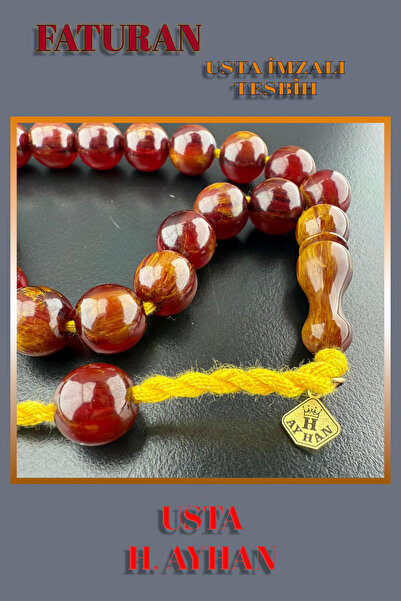 Jewel Master H.Ayhan Signed Genuine Faturan German Crimped Amber Prayer Beads...