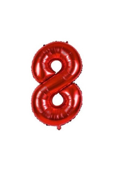 BenimMarifetlerim 8 Number Red Foil Balloon 40 Inch 90 cm