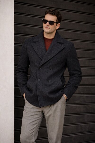 BASEL.CO Urban Heritage Double-Breasted Kaşe Jacket / Coat - Modern Cut 80 cm...