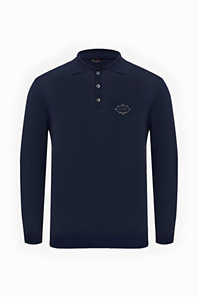 LEVRA Erkek Lacivert Uzun Kollu Basic Tişört