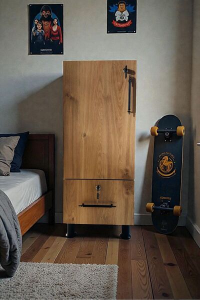 Home ( ÜRÜN MONTAJLI GELİR ) Kilitli dolap,