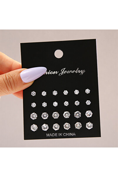 Choice1 12 pairs cz Maximum 36 Pairs Shiny Zircon Stud Earrings Set for Women...