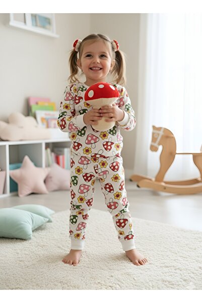 Pandaa pijama Children's Fungus Patterned Tracksuit Set