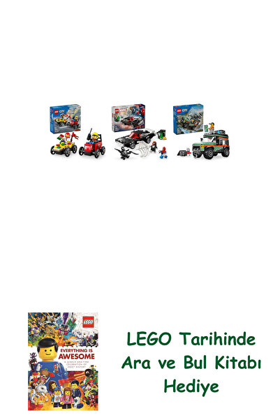 Bloomsbury مجموعة مركبات ليغو 251 (60458 + 76309 + 60447) + هدية كتاب ليغو أر...