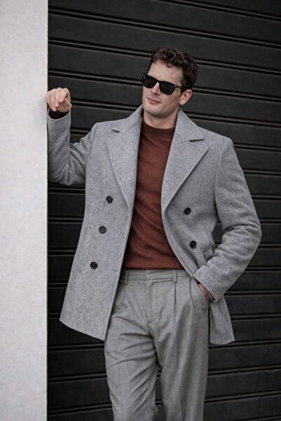 BASEL.CO Urban Heritage Double-Breasted Kaşe Jacket / Coat - Modern Cut 80 cm...