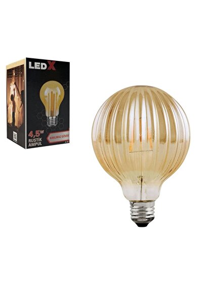 Astakos 4.5W 500 Lümen Rustik Model Glop LED Ampul – Sarı Işık | Kırılmaz Göv...