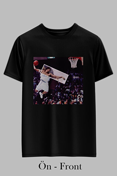 OXVİN Creation Slam Dunk Baskılı Regular Siyah T-shirt/Tişört