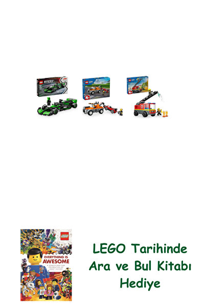 Bloomsbury مجموعة مركبات ليغو 329 (77247 + 60435 + 60463) + هدية كتاب ليغو أر...