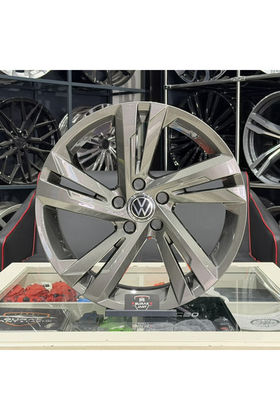elit wheel 18 İNÇ 5X112 VW GOLF T-ROC JETTA CADDY RLİNE GUN METAL GRİ JANT MO...