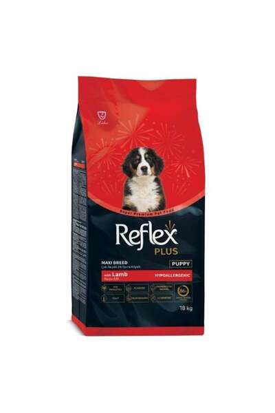 Reflex Plus Büyük Irk Kuzu Etli ve Pirinçli Yavru Köpek Maması 18 Kg