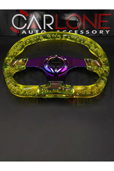 carlone Şeffaf Epoksi Direksiyon Altı Kesikli Momo 32cm Kabarcıklı Direksiyon...