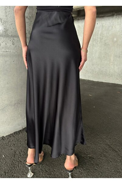 Noa&Noa Basic Satin Skirt with Elastic Waist Detail