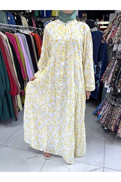 Zeynep Life Half Button Comfortable Fit Viscose Dress 1915