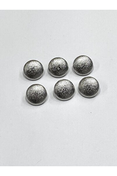 karantuhafiye Frosted Metal Cardigan Vest Button / 1.7 cm / Set of 6 / Silver