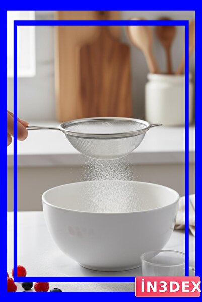 İN3DEX مصفاة مطبخ من الفولاذ المقاوم للصدأ باللون الرمادي المعدني مقاس 17 سم