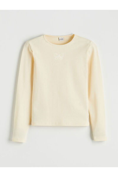 LC Waikiki منتجات فريزن ستور التي لا مثيل لها I تي شيرت بناتي مطرز بياقة روبا...