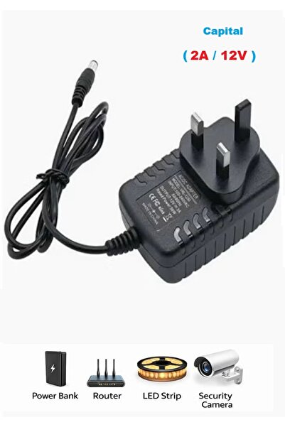 Capital A versatile 12V-2A power adapter compatible with electronic devices, ...