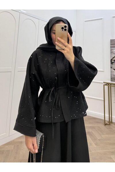 bezenstore PAYETLİ YAKASIZ ETEKLİ TAKIM