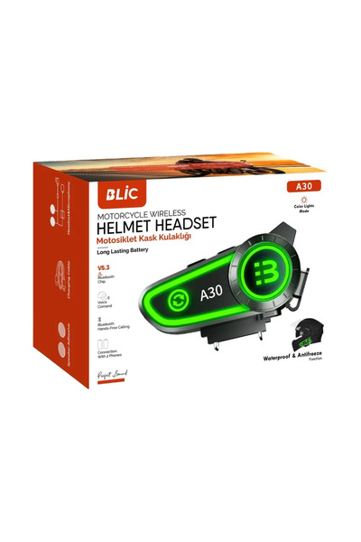 Blic A30 2x Iki Motosiklet Bluetooth Kask Kulaklığı Interkom Kulaklık