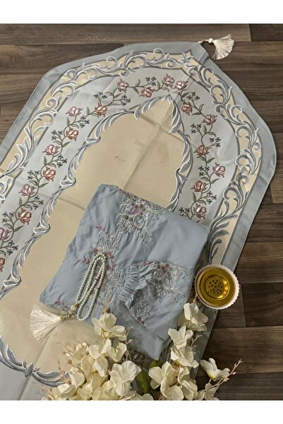 Miyar Prayer rug with prayer mat, embroidered sheet with headscarf