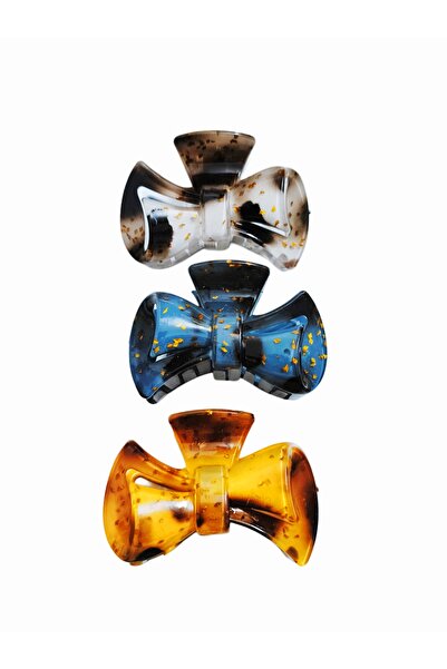 FASHION 3 Pcs Set, Bow Hair Claw Clip (or Ribbon Claw Clip) Black and White M...