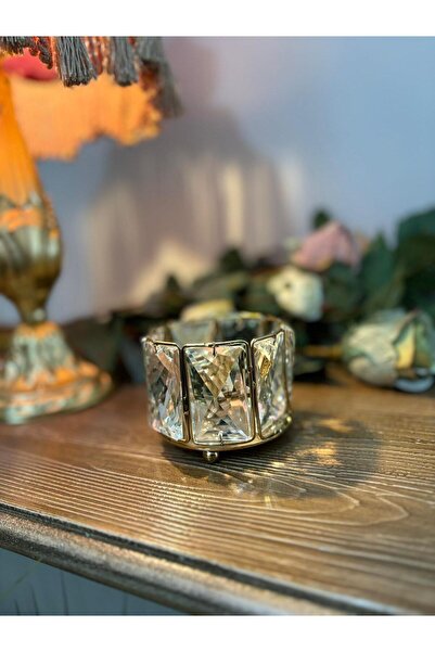 DoraHomeDekor KRİSTAL TAŞLI PİRİNÇ ŞAMDAN &MUMLUK