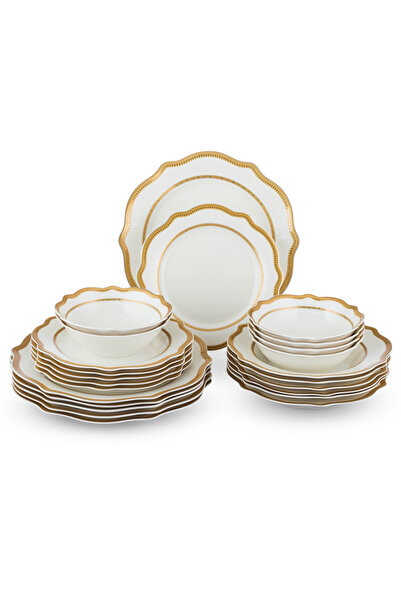 ABAREEK طقم عشاء فاخر مكون من 24 قطعة من البورسلين