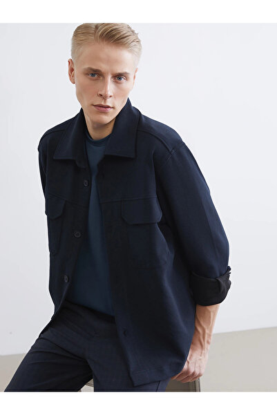 LC Waikiki Lcw Vision Navy Blue Comfortable Fit Men's Shirt Jacket