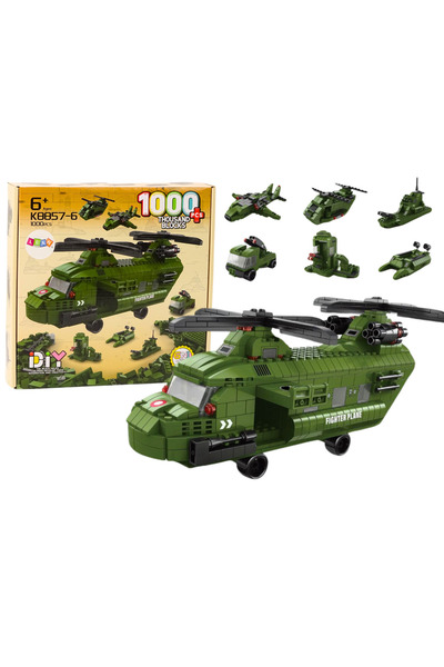 LEAN GREEN 6in1 military helicopter construction set 1000 pieces