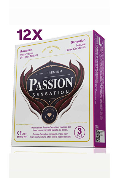 Passion Sensation condoms, dotted texture, latex, lubricated. 36 pcs